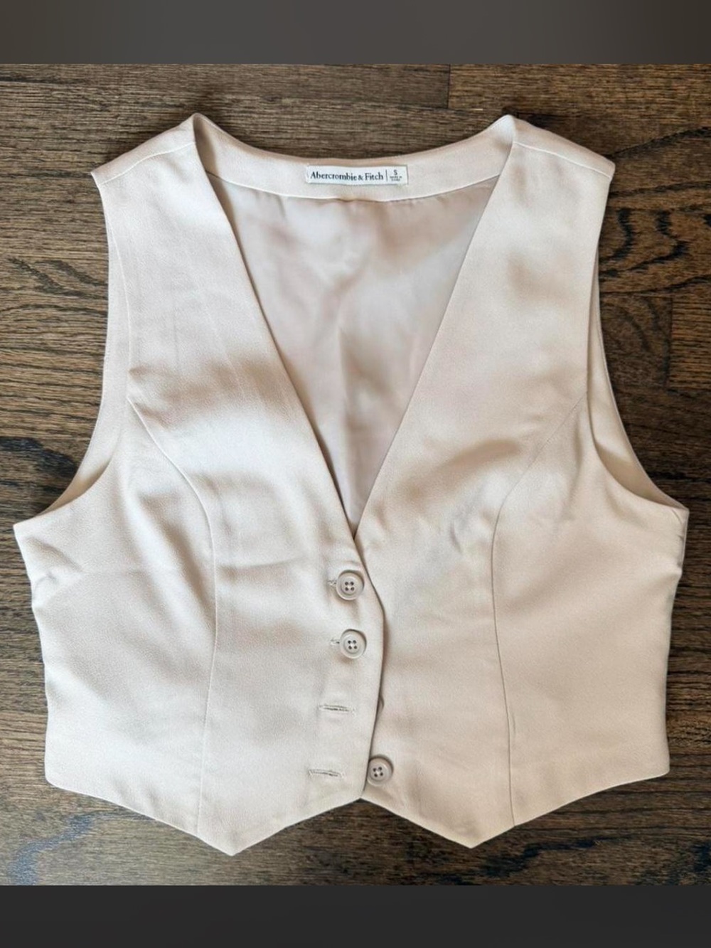Abercrombie & Fitch Light Beige V-Neck Vest